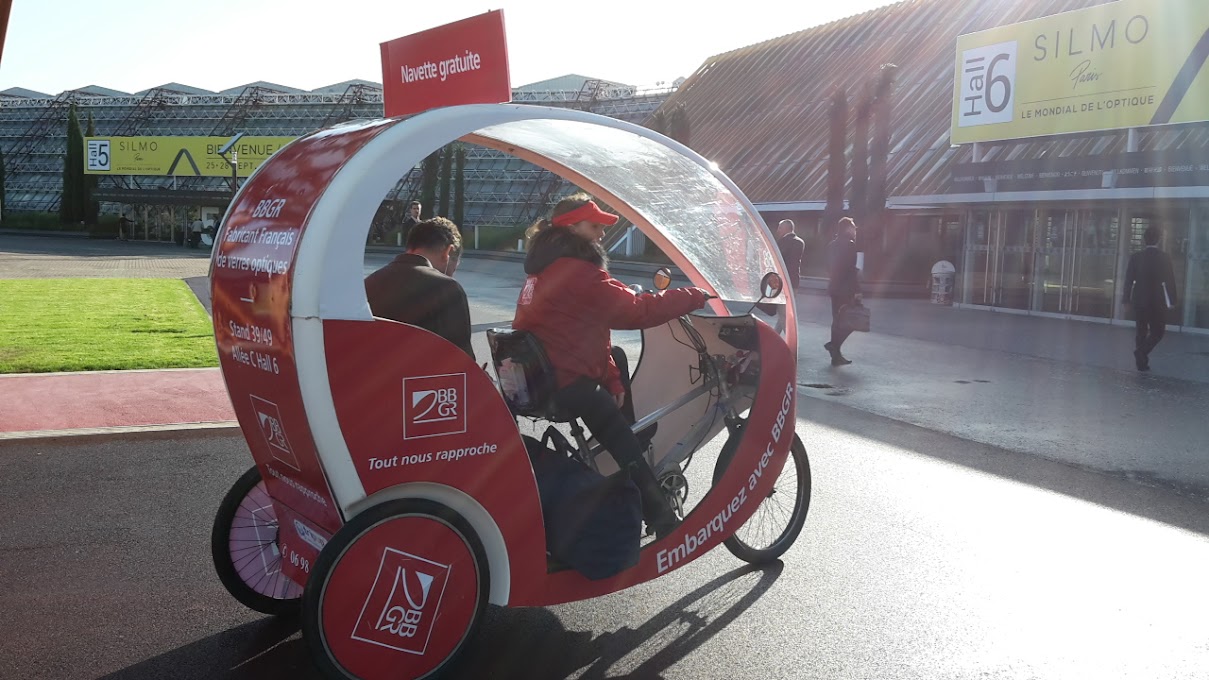 Navette avec 1 Vélo-Taxi egg  pour BBGR au Silmo