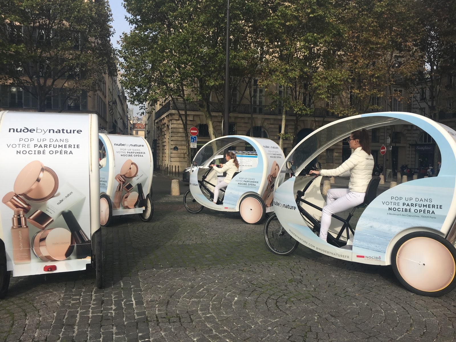 Nude By Nature location de 6 vélos taxis Egg