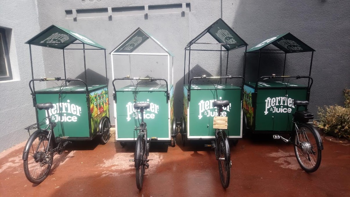Location de 4 Triporteurs (KV3 & KV4) pour Perrier