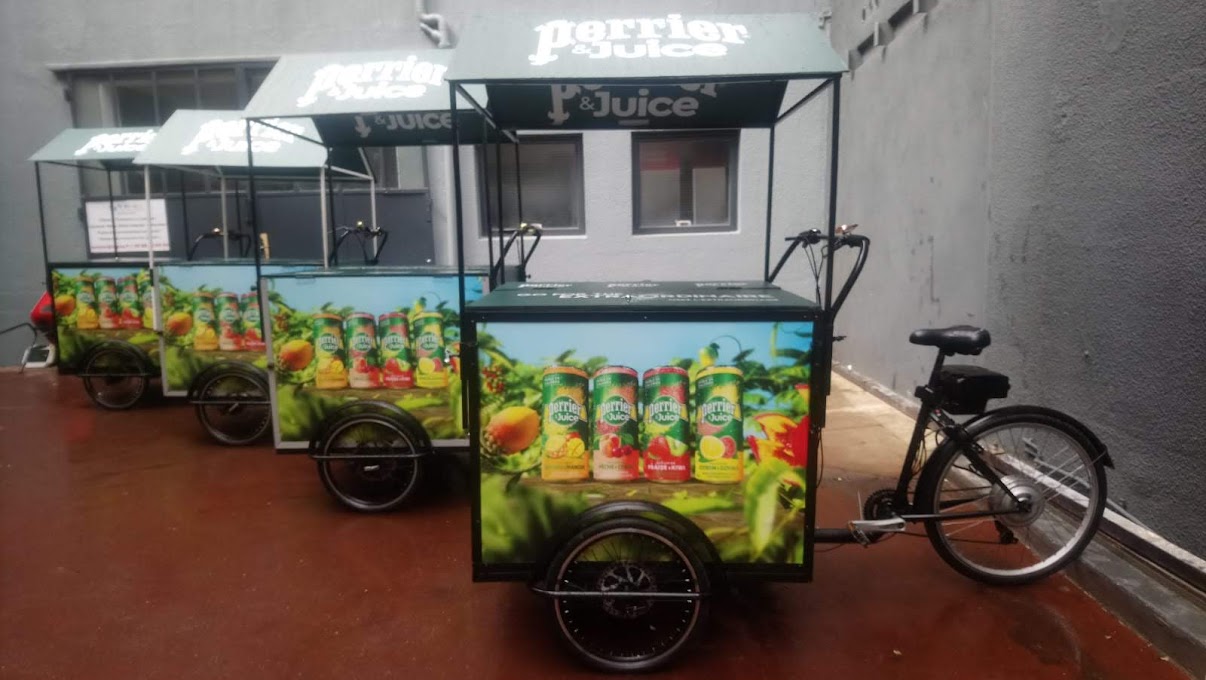 Location de 4 Triporteurs (KV3 & KV4) pour Perrier