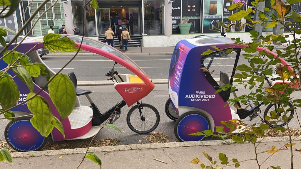 Location de 3 Vélos Taxis pour le Paris Audio Vidéo Show